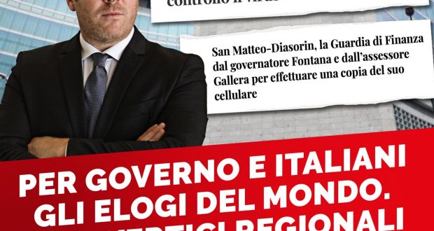 Per Governo e italiani gli elogi del mondo, per i vertici regionali la GDF in casa