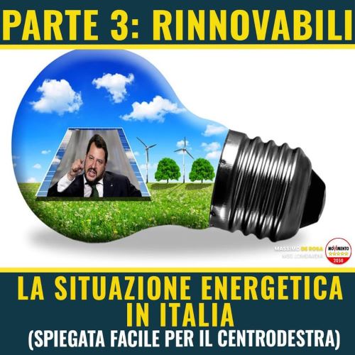 PARTE 3: LE ENERGIE RINNOVABILI. LA SITUAZIONE ENERGETICA IN ITALIA, SPIEGATA FACILE PER IL CENTRODESTRA